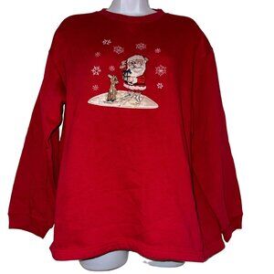 Vintage Rudolph the Red Nosed Reindeer Sweatshirt Womens L Oversized Christmas